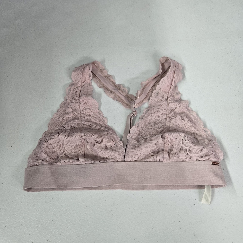 PINK Women Bra Medium Light Pink Floral Adjustable Strap Bralette